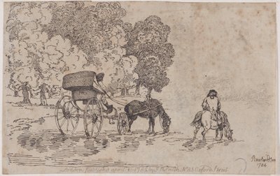 Carruaje de Cuatro Ruedas, abril 10, 1785 de Thomas Rowlandson