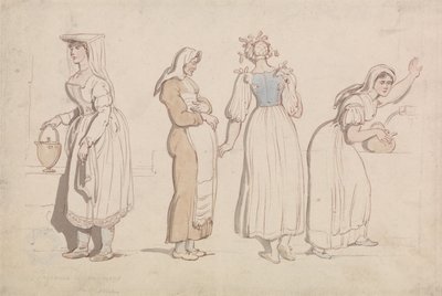 Cuatro mujeres junto a un pozo en Roma de Thomas Rowlandson