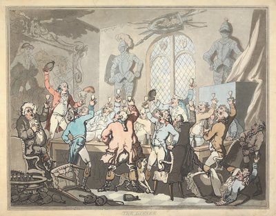 La caza del zorro [serie de seis]:  6.  La cena de Thomas Rowlandson