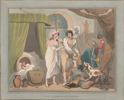 Caza del zorro [un par]: 1. Las cuatro en punto en el campo de Thomas Rowlandson