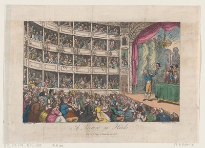 Frontispicio, de Una conferencia sobre cabezas de George Alexander Stevens, abril de 1808 de Thomas Rowlandson