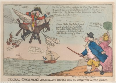 El maravilloso regreso del General Cheathem de su exhibición de fuegos artificiales, 24 de septiembre de 1809 de Thomas Rowlandson