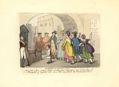 Caballero acompañando a primos del campo en su primer viaje a Londres de Thomas Rowlandson