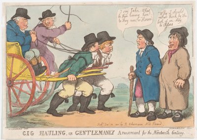 Arrastre de gig, o entretenimiento caballeresco para el siglo XIX, 3 de abril de 1801 de Thomas Rowlandson