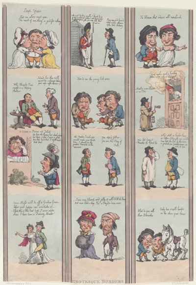 Bordes grotescos para habitaciones y salones de Thomas Rowlandson