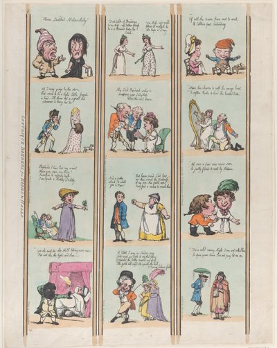 Bordes grotescos para habitaciones y salones, Placa 16, 1 de agosto de 1799 de Thomas Rowlandson
