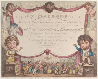 Bordes grotescos para pantallas, salas de billar, vestidores, etc., 1799-1800 de Thomas Rowlandson