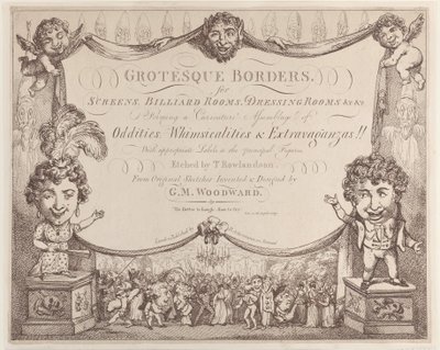 Bordes Grotescos para Pantallas, Salas de Billar, Vestidores, etc., 1799-1800 de Thomas Rowlandson