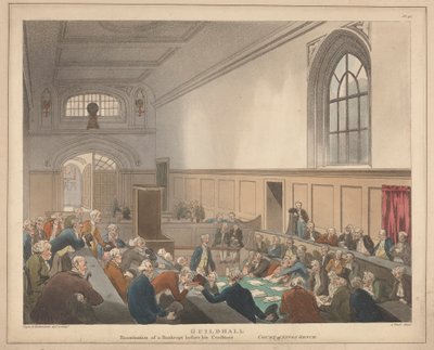 Examen en Guildhall de una quiebra ante sus acreedores de Thomas Rowlandson