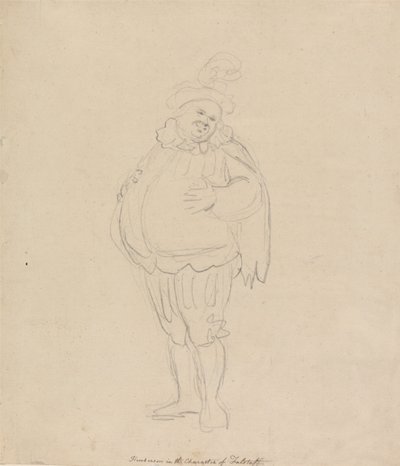 Henderson en el papel de Falstaff de Thomas Rowlandson