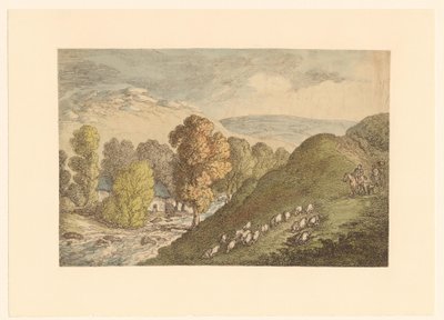 Paisaje montañoso con ovejas de Thomas Rowlandson