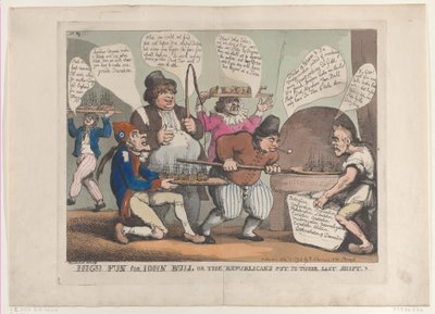 Diversión Alta para John Bull, o los Republicanos Puestos a su Último Recurso, 12 de noviembre de 1798 de Thomas Rowlandson