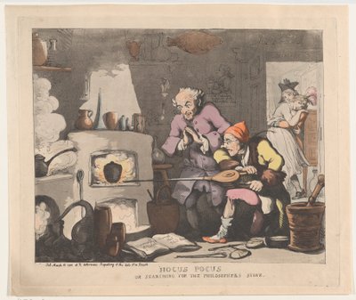 Hocus Pocus, o Buscando la Piedra Filosofal, 12 de marzo de 1800 de Thomas Rowlandson