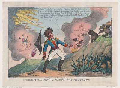 Horribles visiones de Nappy atrapado al fin, 23 de agosto de 1808 de Thomas Rowlandson