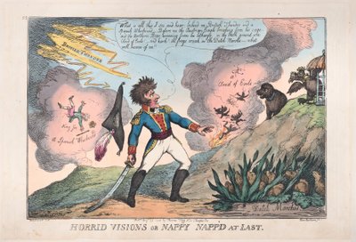 Horribles Visiones de Nappy Capturado al Fin, 23 de agosto de 1808 de Thomas Rowlandson