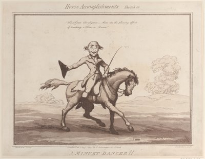 Logros del caballo, Boceto 10: ¡Un bailarín de minué!, 1 de agosto de 1799 de Thomas Rowlandson