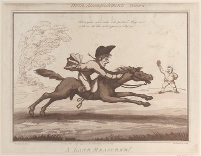 Logros del Caballo, Boceto 11: ¡Un Medidor de Tierras!, 1 de agosto de 1799 de Thomas Rowlandson