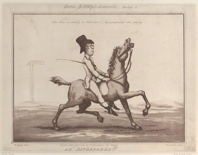 Logros del caballo, Boceto 1: ¡Un astrónomo!, 1 de agosto de 1799 de Thomas Rowlandson