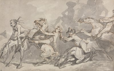 Choque entre jinetes de Thomas Rowlandson