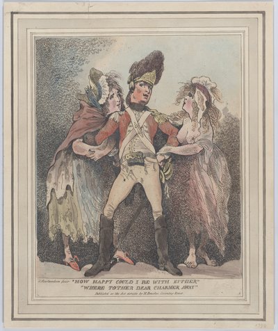 Qué feliz podría ser con cualquiera, si el otro querido encantador no estuviera, [1784] de Thomas Rowlandson