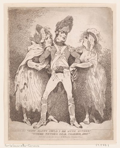 Qué feliz podría ser con cualquiera, si el otro querido encantador se fuera de Thomas Rowlandson