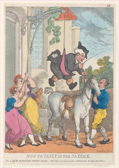 Cómo montar en la silla o una nueva grúa patentada para la acomodación de Thomas Rowlandson