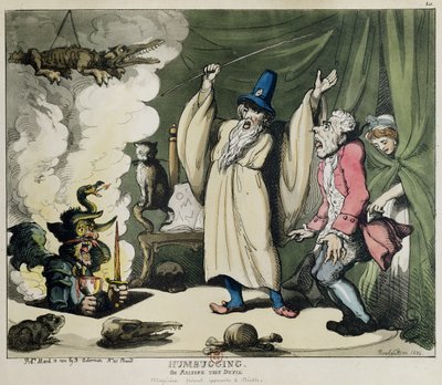 Engañando o invocando al diablo, 1800 de Thomas Rowlandson