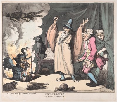 Engañando, o invocando al diablo, 12 de marzo de 1800 de Thomas Rowlandson