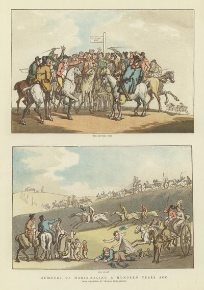 Humores de las carreras de caballos hace cien años de Thomas Rowlandson