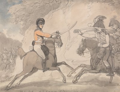 Ejercicio de espada húngara y de las Highlands de Thomas Rowlandson