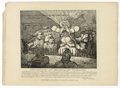 Imitaciones y teatro de Drury-Lane, del viaje de Boswell por las Hébridas de Thomas Rowlandson