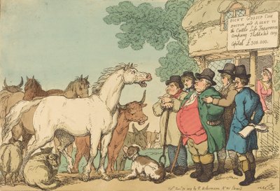 Ganado asegurable, publicado en 1809 de Thomas Rowlandson