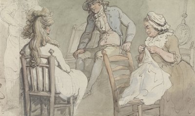 Interior de un camerino con Jack Bannister de Thomas Rowlandson