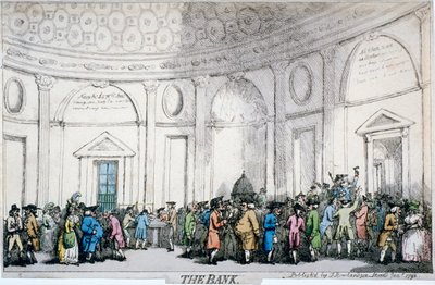 Vista Interior del Banco de Inglaterra, Ciudad de Londres de Thomas Rowlandson