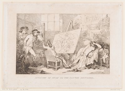 «Intrusión en el estudio» o «El pintor interrumpido» de Thomas Rowlandson