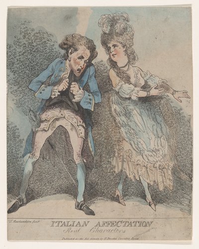 Afectación Italiana, Personajes Reales de Thomas Rowlandson