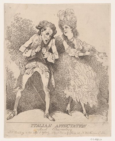 Afectación Italiana, Personajes Reales, 1 de septiembre de 1780 de Thomas Rowlandson