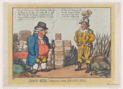 John Bull armando a los españoles, 3 de octubre de 1808 de Thomas Rowlandson