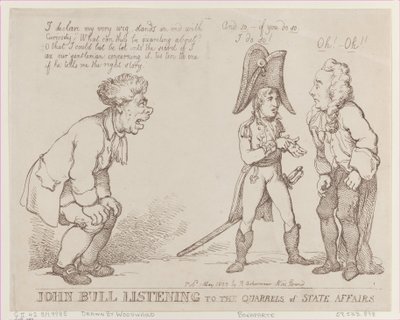John Bull escuchando las disputas de los asuntos de estado, 1 de mayo de 1803 de Thomas Rowlandson