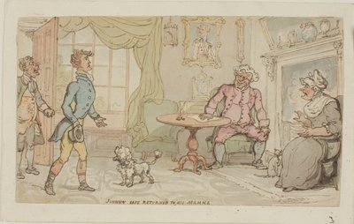 Johnny Safe vuelve con su madre de Thomas Rowlandson