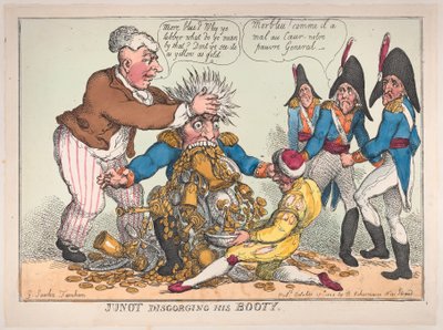 Junot vomitando su botín de Thomas Rowlandson
