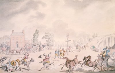 Puente de Kew, Kew, Londres de Thomas Rowlandson