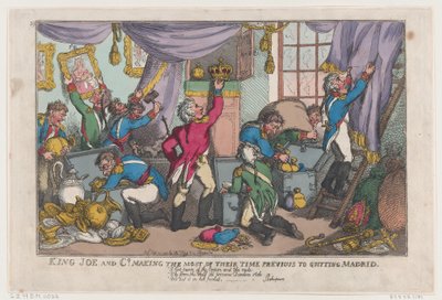 El rey Joe y compañía aprovechando al máximo su tiempo antes de abandonar Madrid, 25 de septiembre de 1808 de Thomas Rowlandson