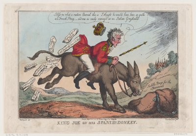 Rey Joe en su burro español, 27 de agosto de 1808 de Thomas Rowlandson
