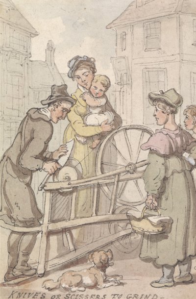 Cuchillos o tijeras para afilar de Thomas Rowlandson