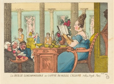 La Bella Limonaudiere en el Café de las Mil Columnas, Palacio Real, París de Thomas Rowlandson