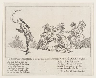 La cortesía francesa, o La petición de las damas inglesas a Su Excelencia el Mushro..., 4 de mayo de 1789 de Thomas Rowlandson