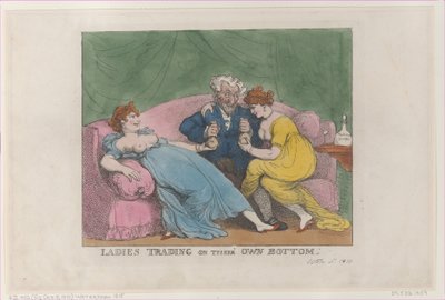 Damas comerciando por su cuenta, [5 de octubre de 1810], reimpresión de Thomas Rowlandson