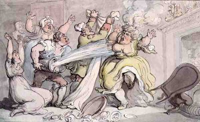 Dama con su Peluca en Llamas de Thomas Rowlandson