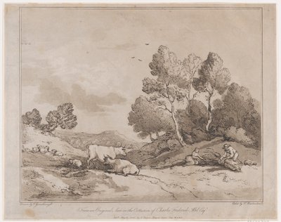 Paisaje con Figuras Atando un Haz de Leña, 21 de mayo de 1789 de Thomas Rowlandson